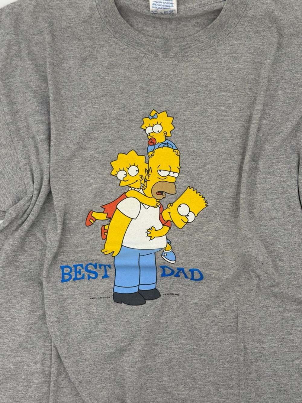 Vintage 2003 The Simpsons Best Dad Homer Graphic T-Shirt Grey L Tee - Picture 3 of 5